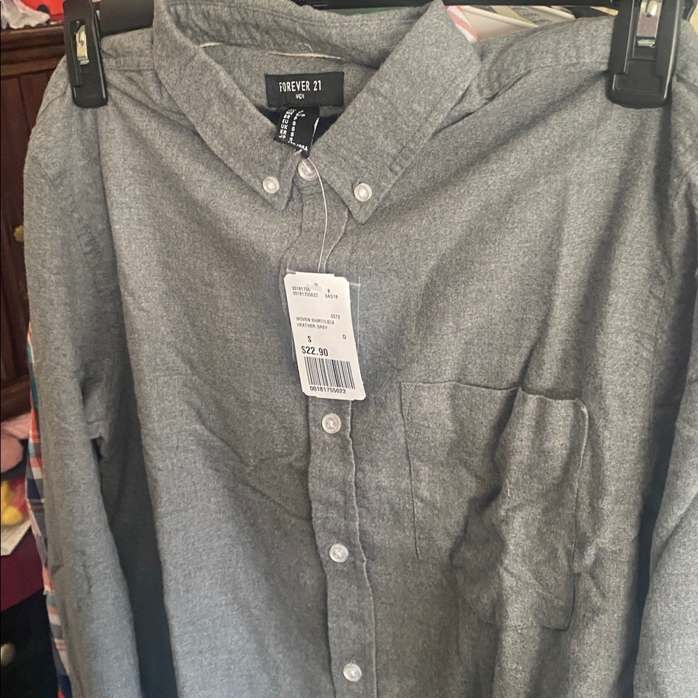 Forever 21 Men's Gray Button-Down Shirt